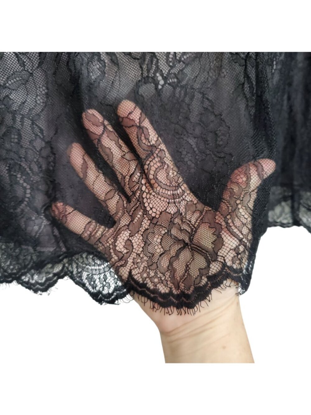 Alfani Plus 18W Skirt Drop Waist Black Lace Lined A Line Dressy Elegant Midi - Picture 11 of 12